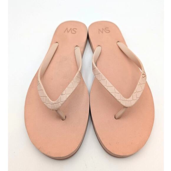 Stuart Weitzman Embossed Flip Flop Sandals Women's Pink Size US10 EU41 - Picture 9 of 11